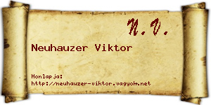 Neuhauzer Viktor névjegykártya